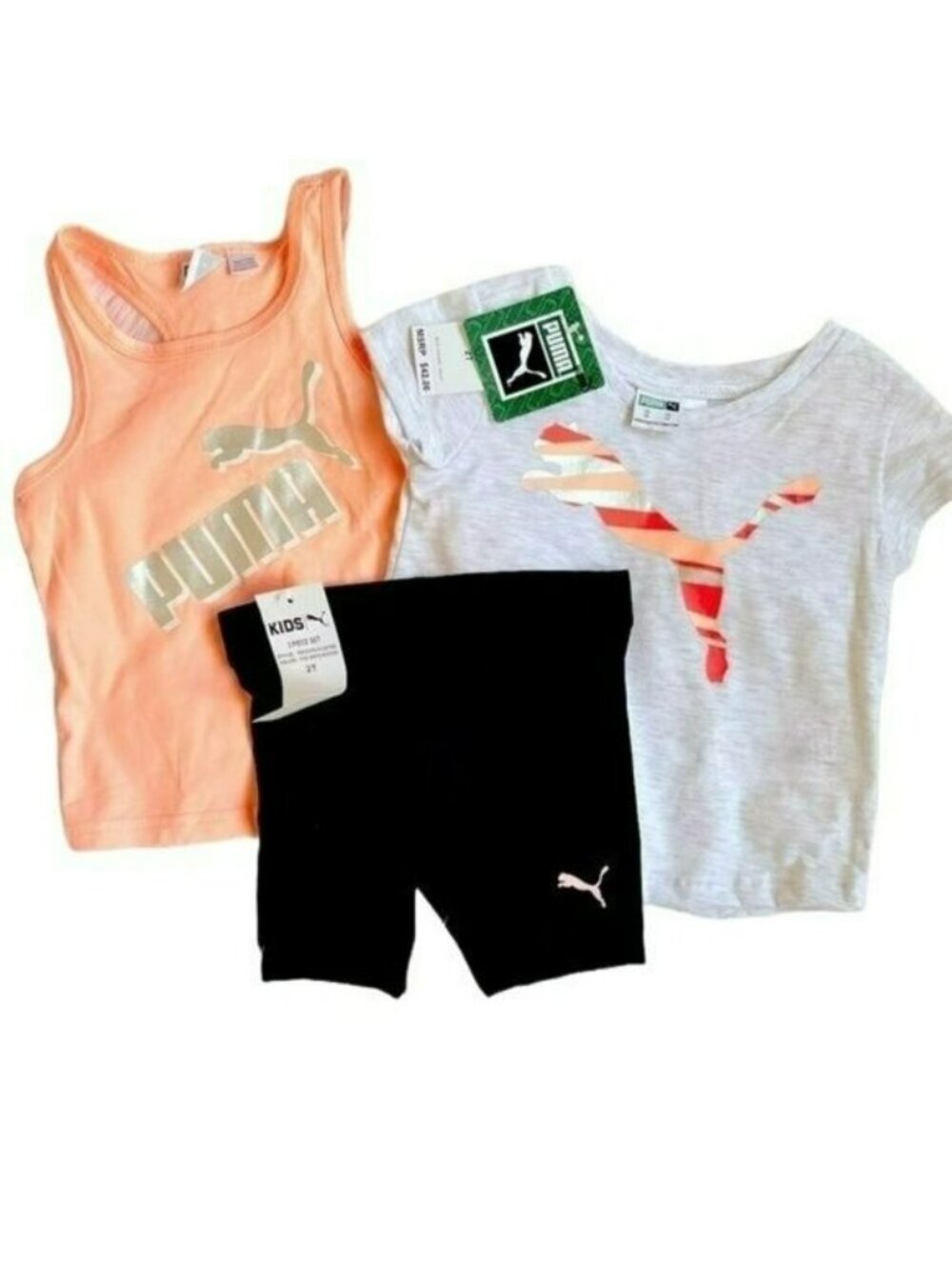Puma 3 Piece Biker Tank and Tee Set New Size 2T